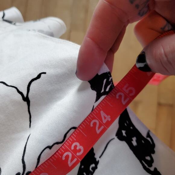 Ralph Lauren Black Label Black White Floral Flare Full Knee Length Skirt - Picture 10 of 10